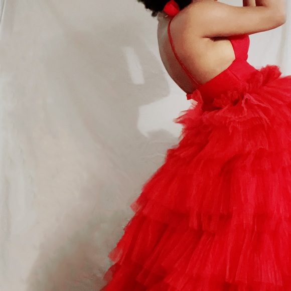 Red Layered Editorial A-Line - Picture 5 of 6